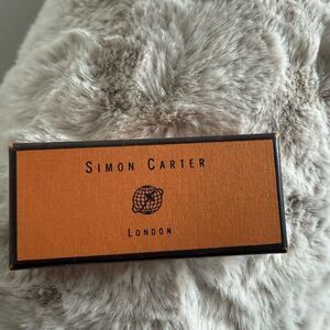 Simon Carter heart glass cufflinks silver tone metal